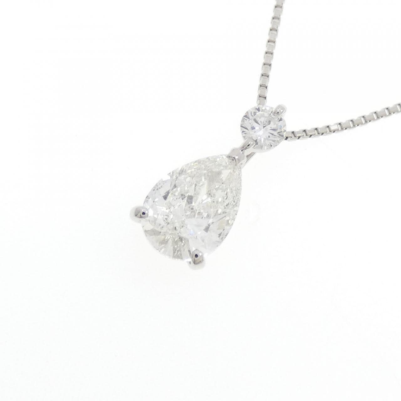 PT900/PT850 ダイヤモンド ネックレス 1.006CT G SI2 ペアシェイプ