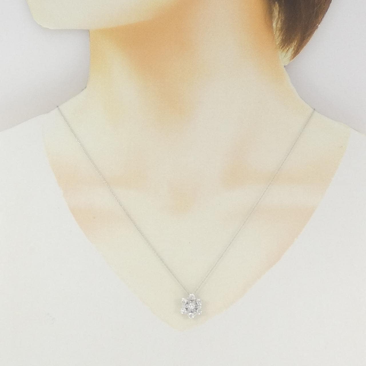K18WG ダイヤモンド ネックレス 1.00CT