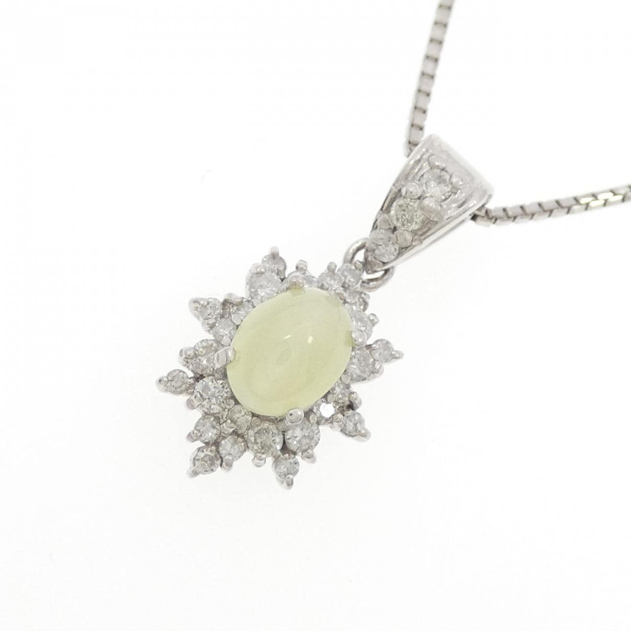 PT900/PT850 クリソベリルキャッツアイ ネックレス 0.90CT