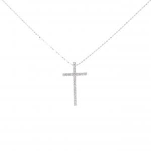 K18WG クロス ダイヤモンド ネックレス 0.20CT