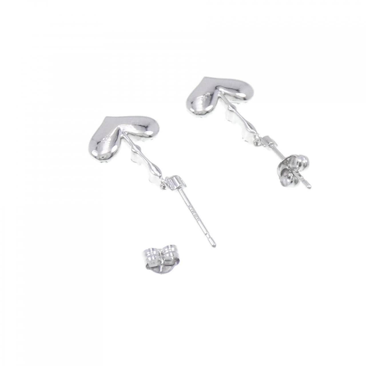 K18WG pave heart Diamond earrings 0.50CT