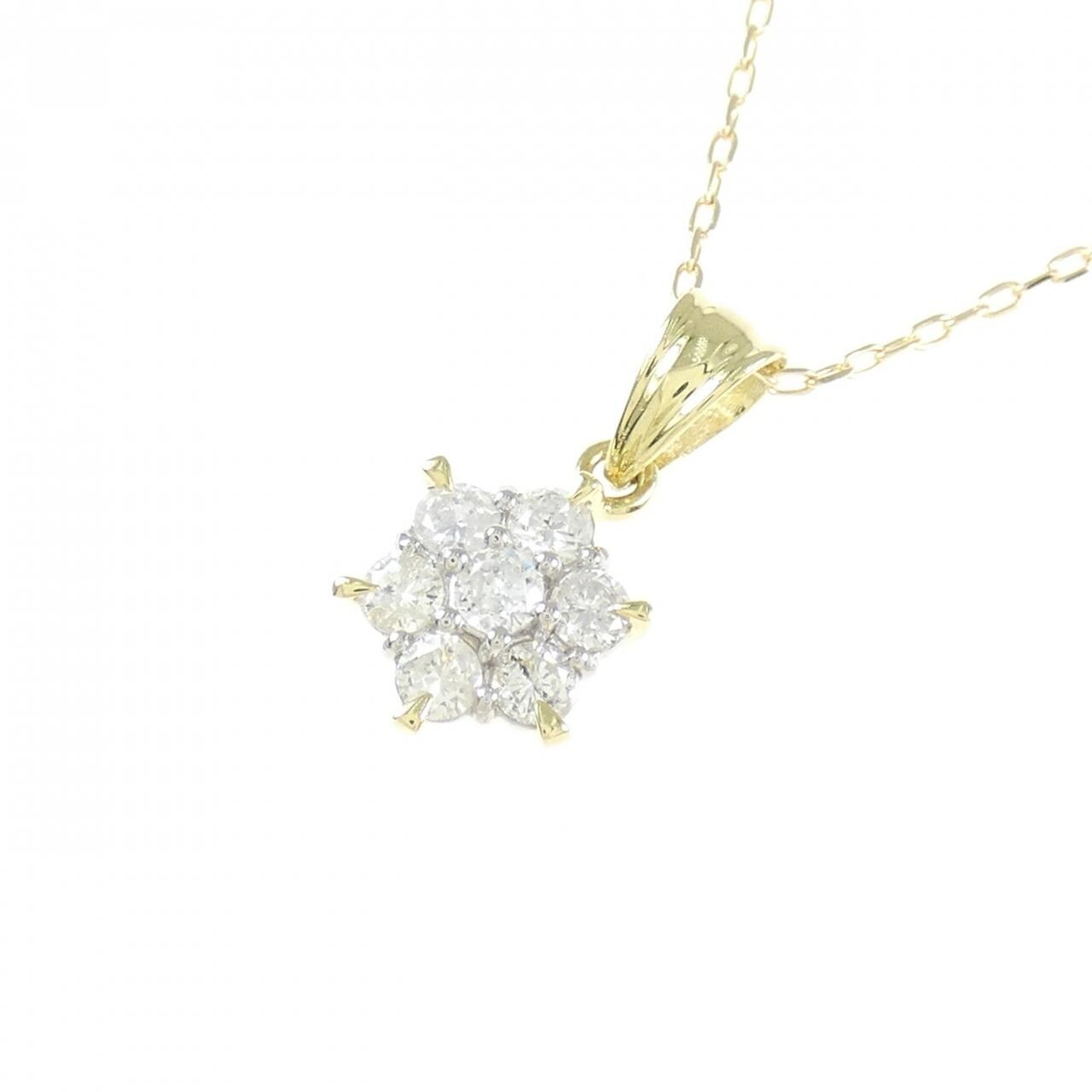 K18YG/PT900 ダイヤモンド ネックレス 0.50CT