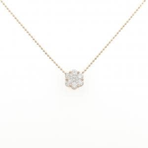 K18PG フラワー ダイヤモンド ネックレス 0.50CT