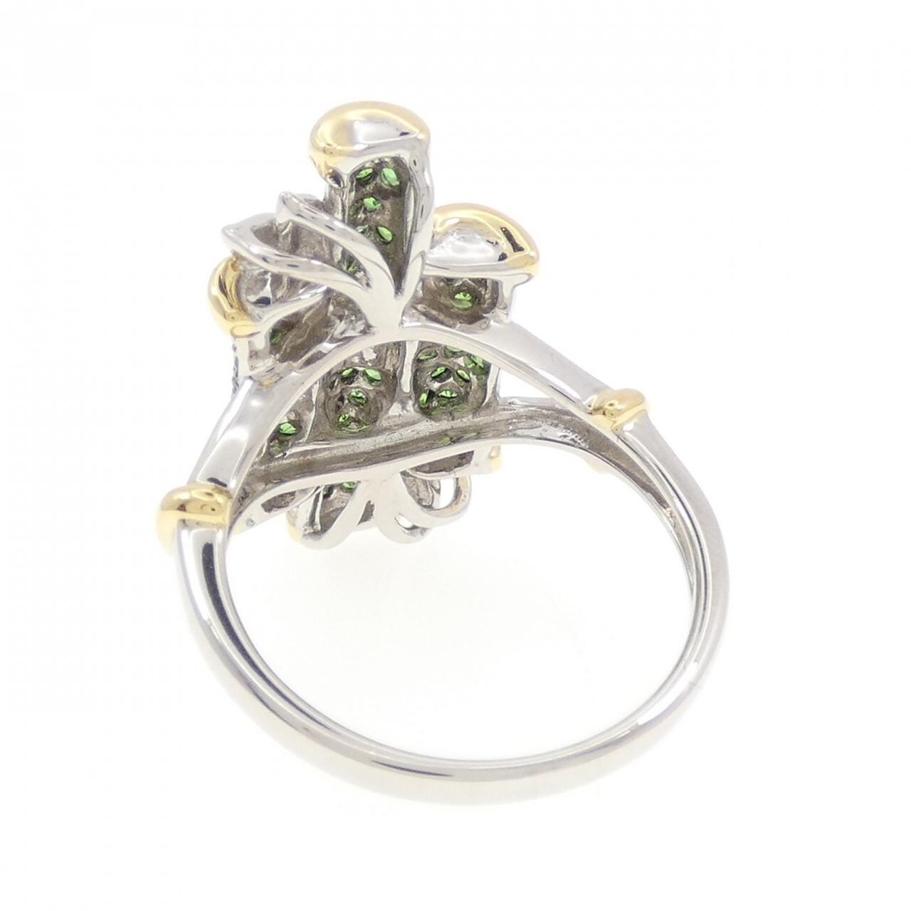 K18スリーカラー バンブー グリーンガーネット リング 0.90CT