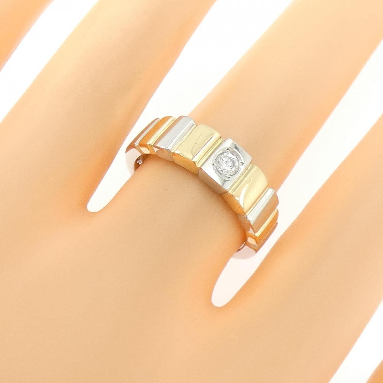 PT900/K18YG ダイヤモンド リング 0.10CT