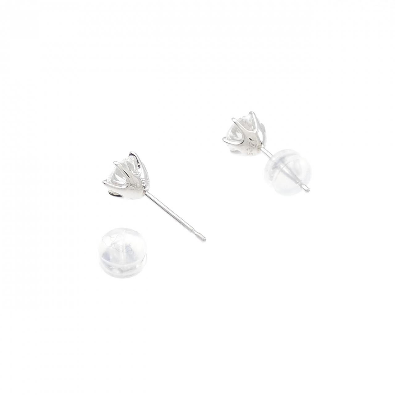 [新品] PT钻石耳环 0.503CT 0.521CT F SI1 VG