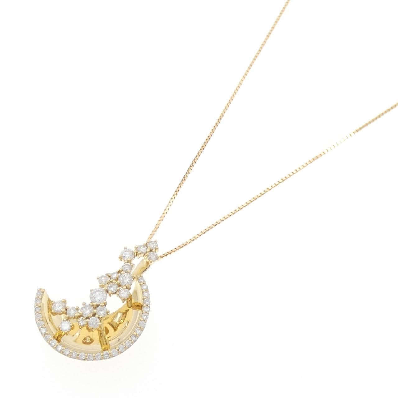 K18YG ムーン ダイヤモンド ネックレス 1.00CT