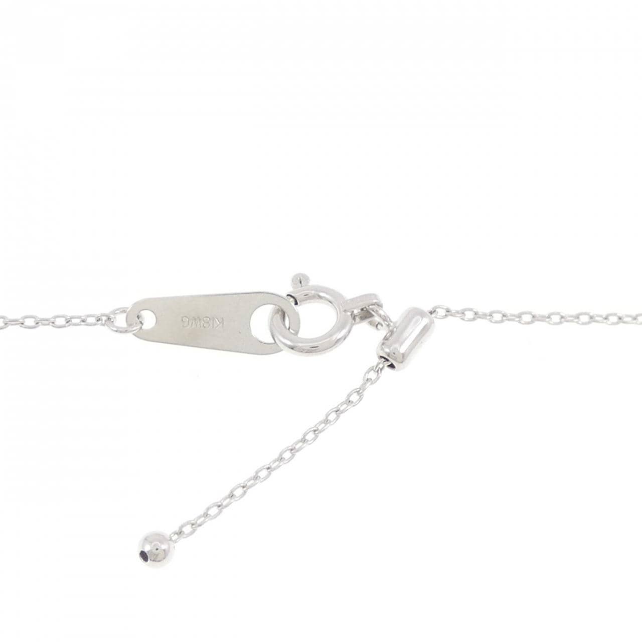 K18WG フラワー ダイヤモンド ネックレス 0.50CT