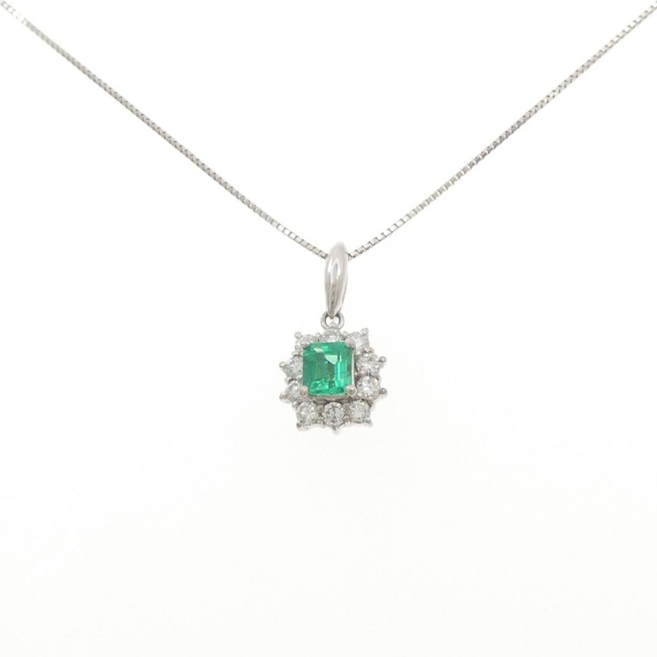 PT900/PT850 エメラルド ネックレス 0.48CT