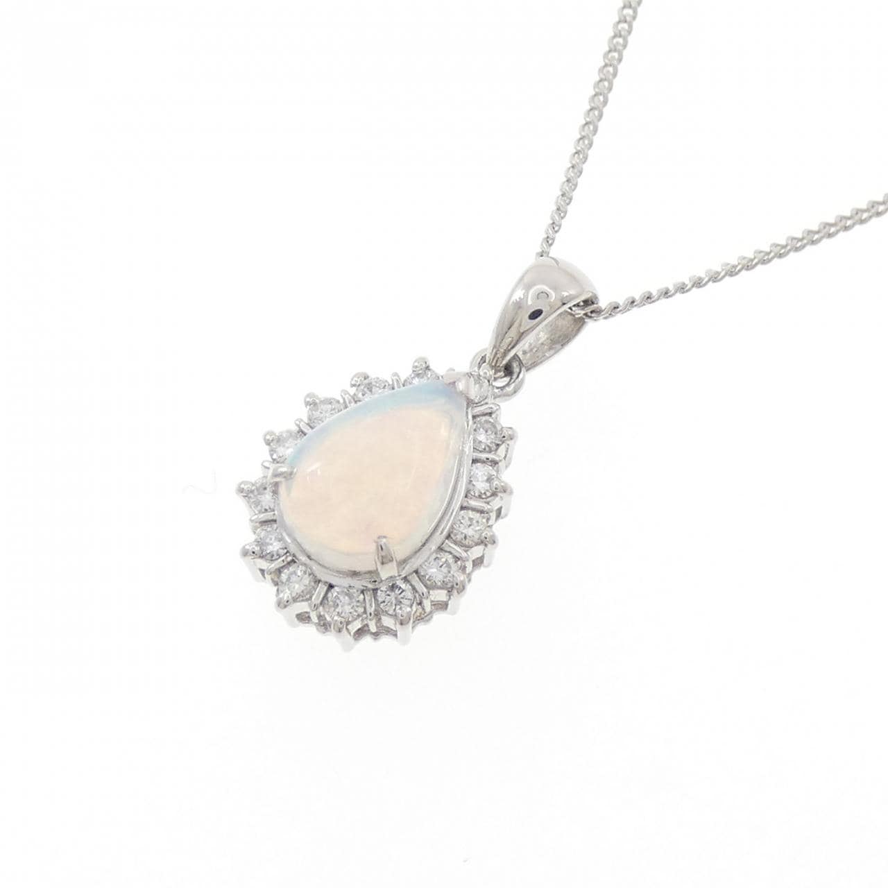 PT900/PT850 オパール ネックレス 0.66CT