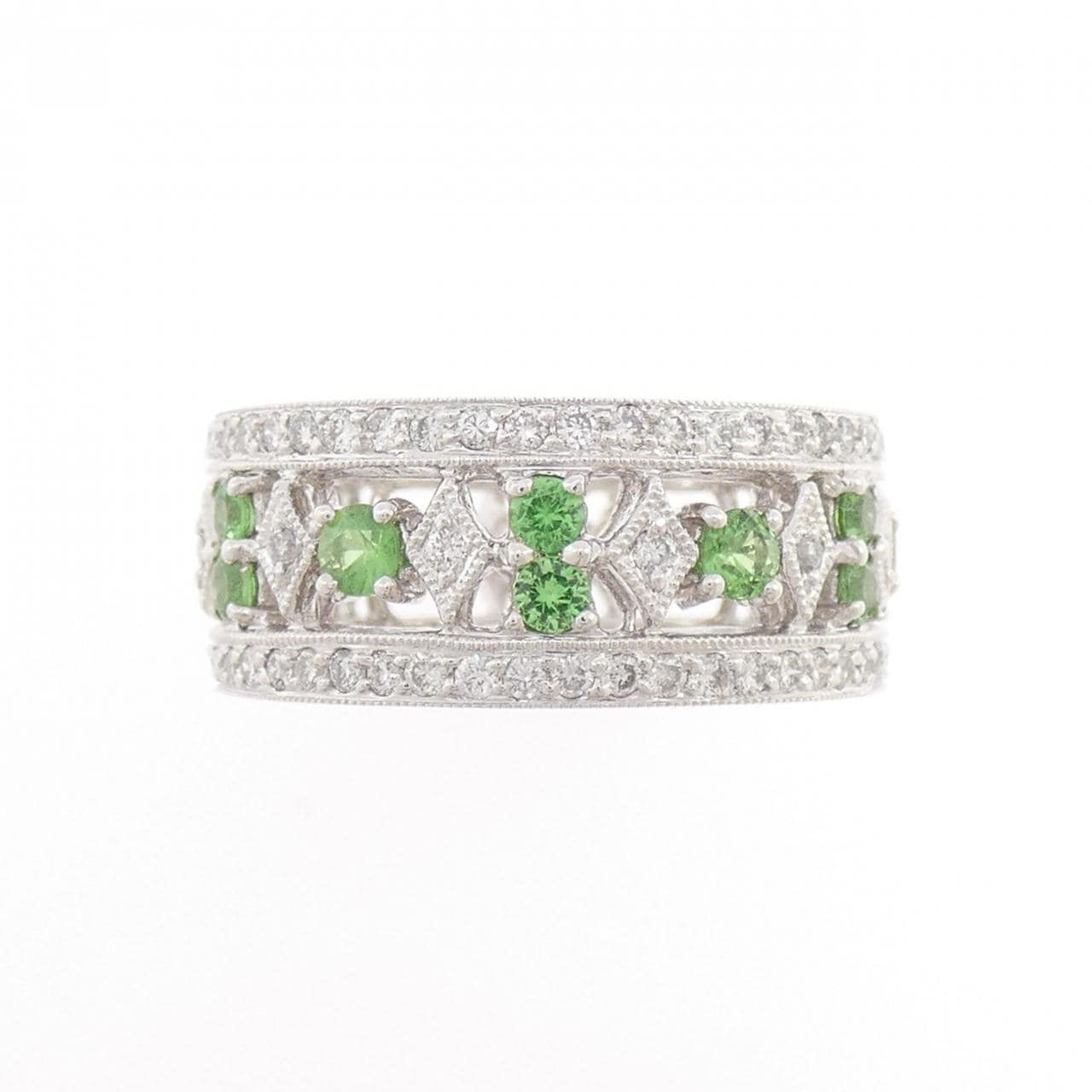 750WG グリーンガーネット リング 0.75CT