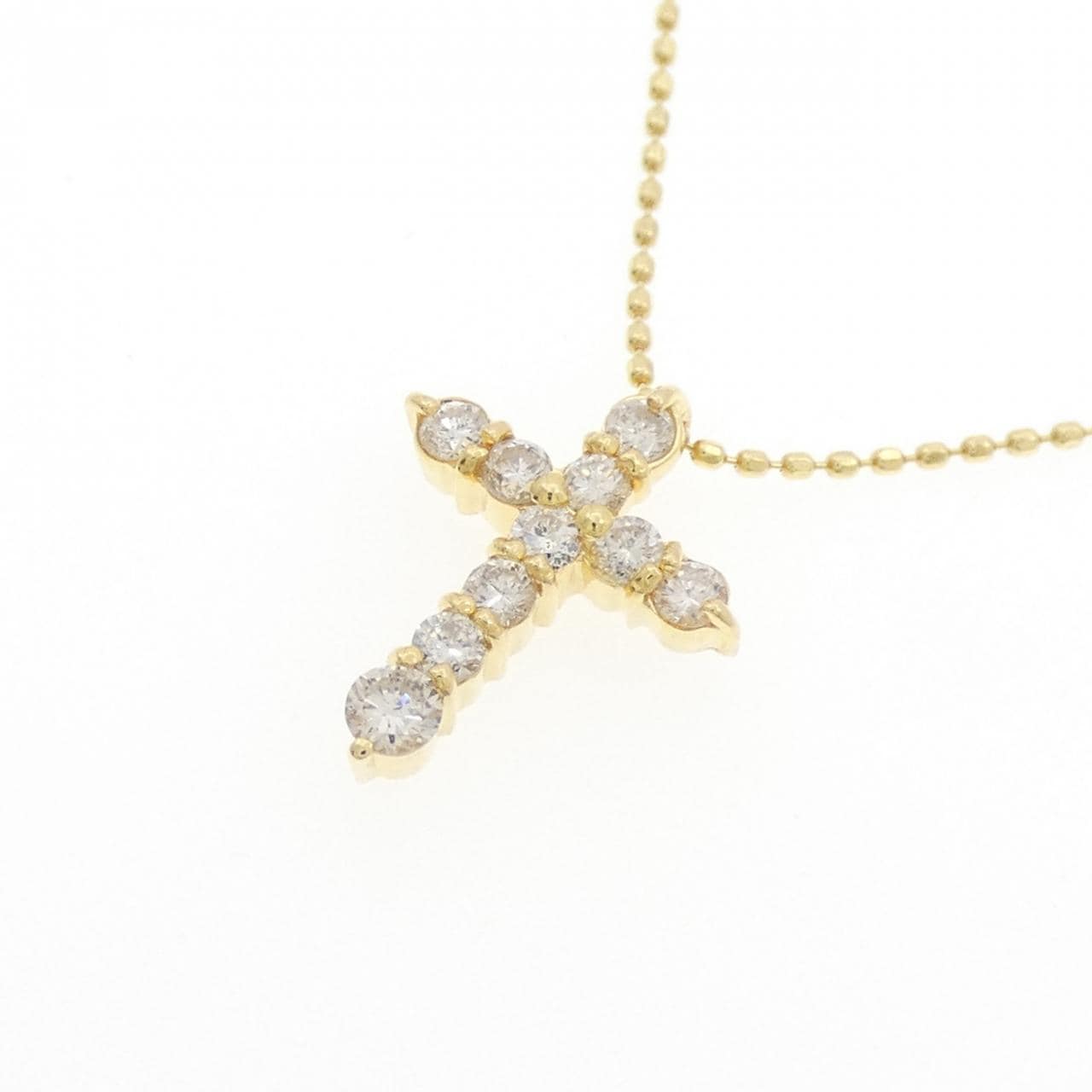 K18YG クロス ダイヤモンド ネックレス 0.30CT
