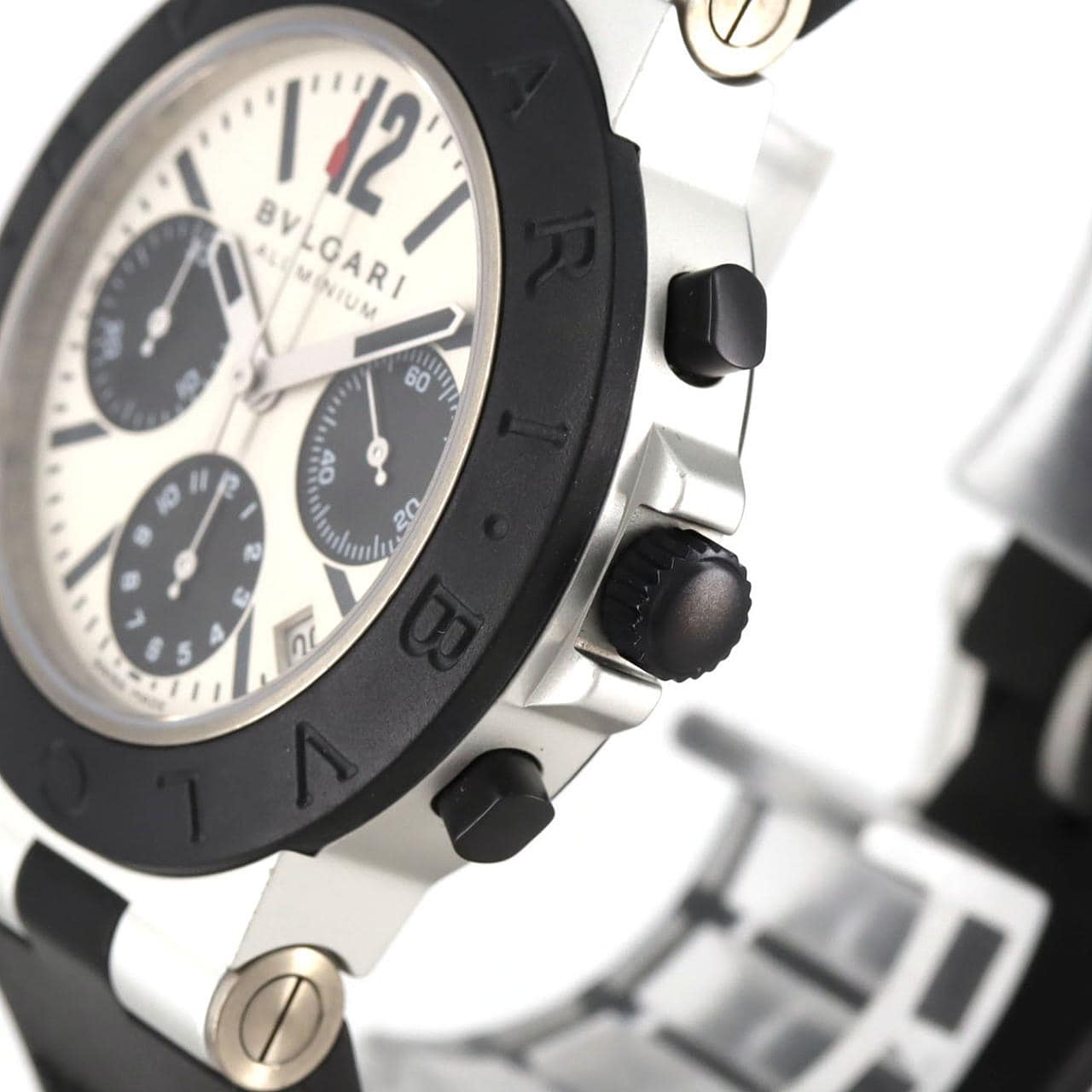 【ノーメンテナンス還元価格】ブルガリ アルミニウムクロノグラフ AC38TA/AC38TAVD アルミニウム 自動巻