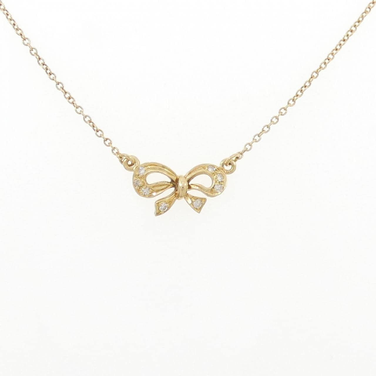 750YG Ribbon Diamond Necklace