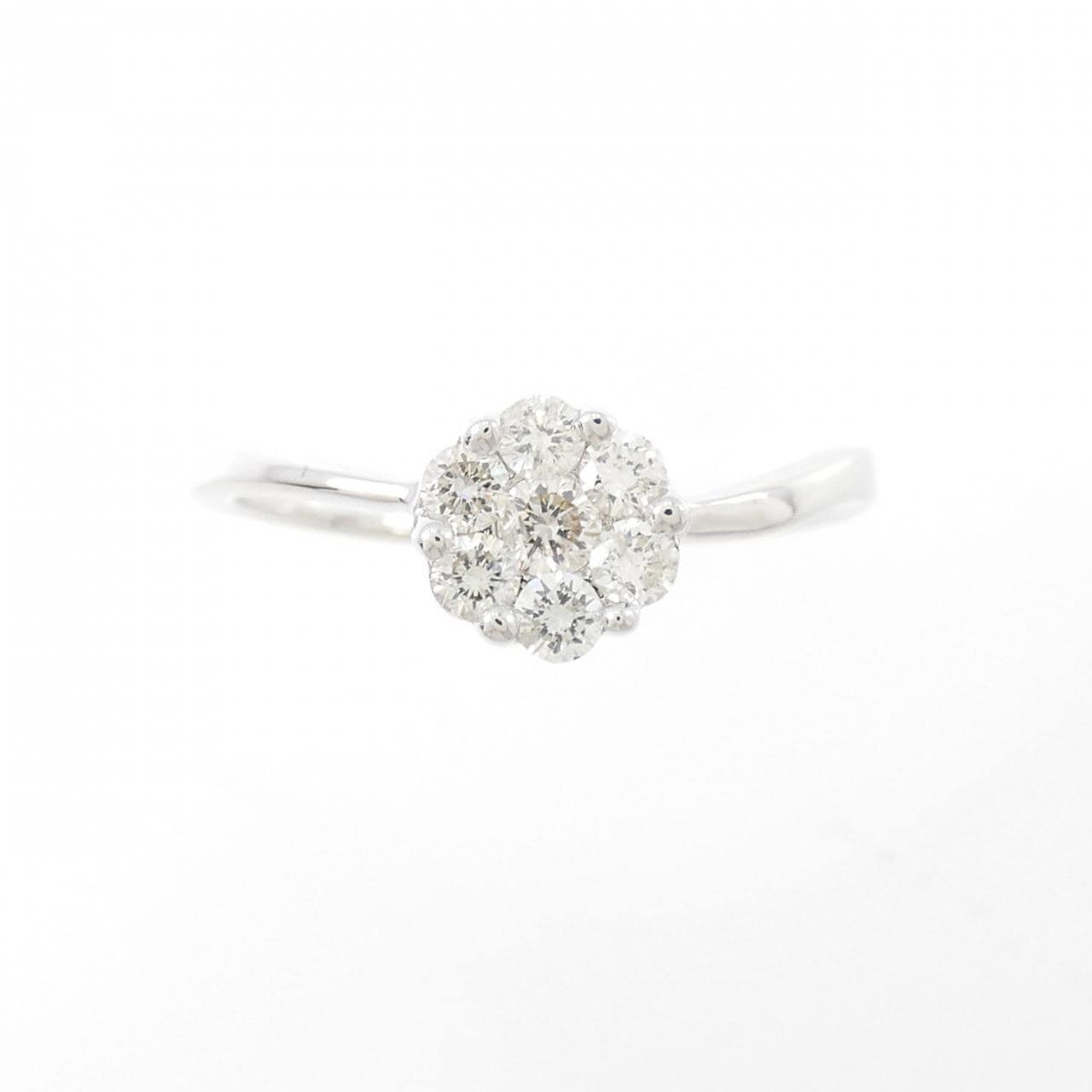 K18WG flower Diamond ring