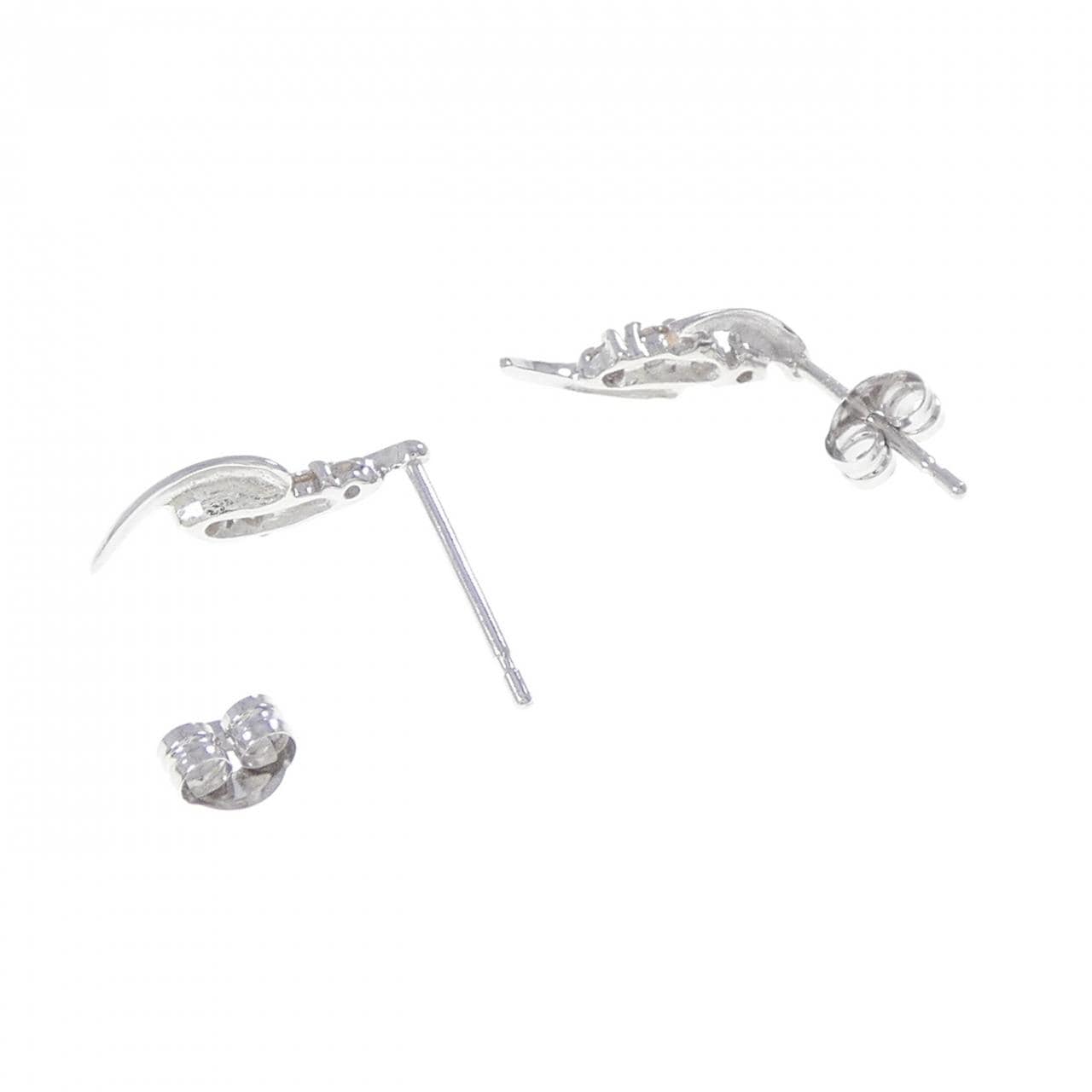 K14WG ダイヤモンド ピアス 0.08CT