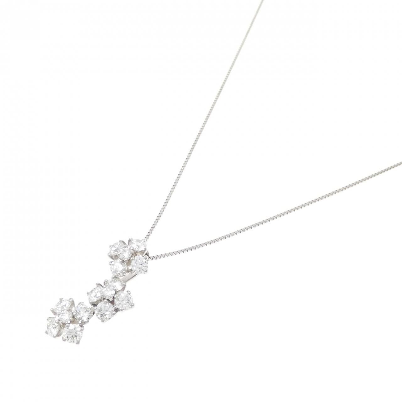 PT フラワー ダイヤモンド ネックレス 0.12CT