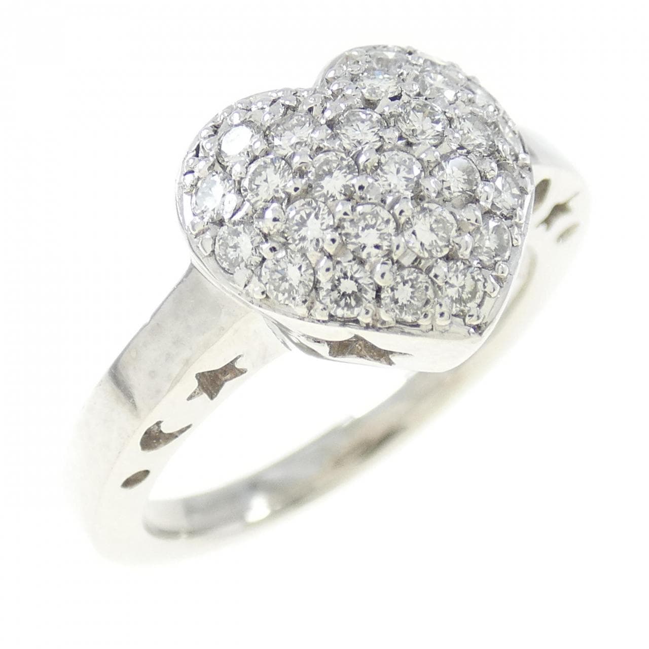 PT パヴェ ハートダイヤモンド リング 0.36CT