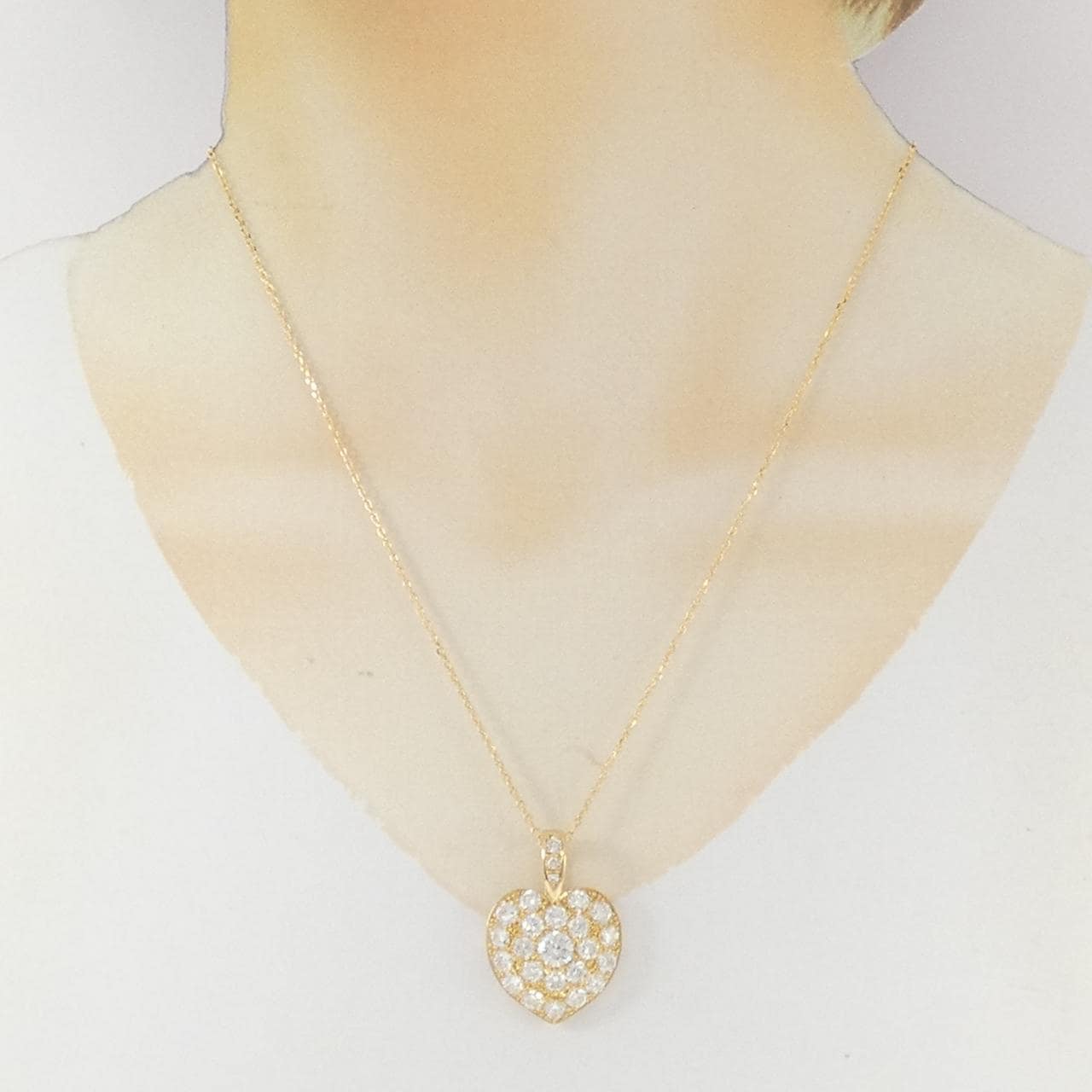 K18YG ハート ダイヤモンド ネックレス 4.00CT