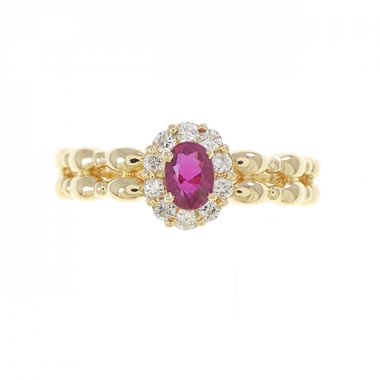 K18YG ルビー リング 0.38CT