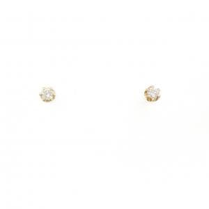 K18YG ソリティア ダイヤモンド ピアス 0.04CT