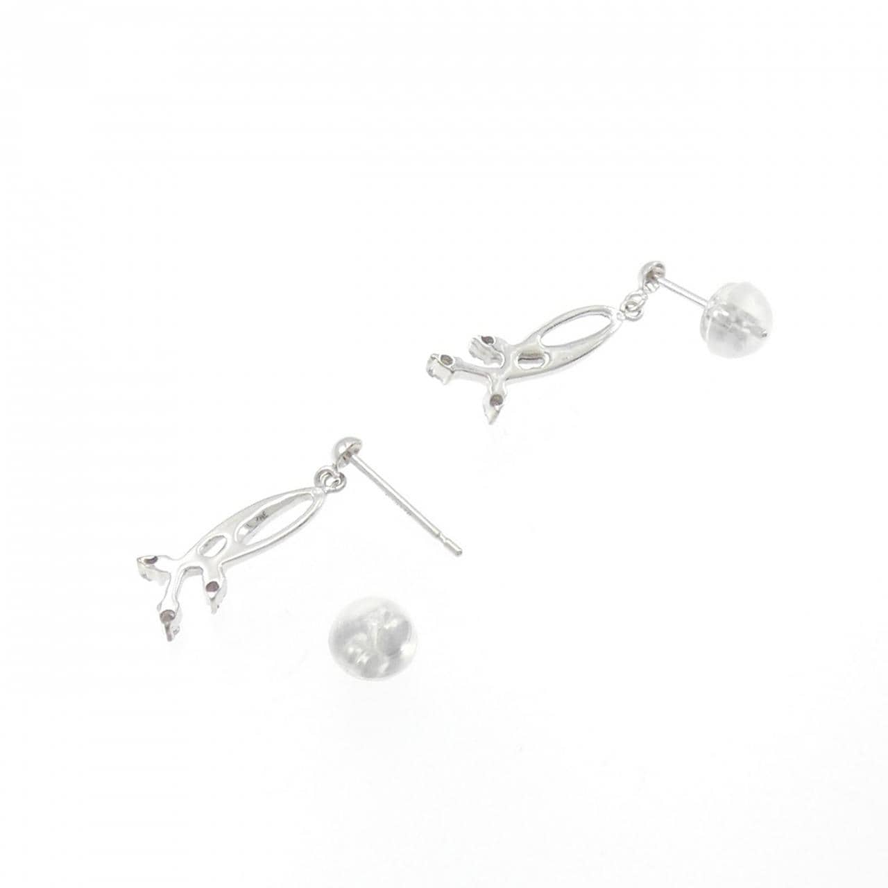 K18WG ダイヤモンド ピアス 0.04CT