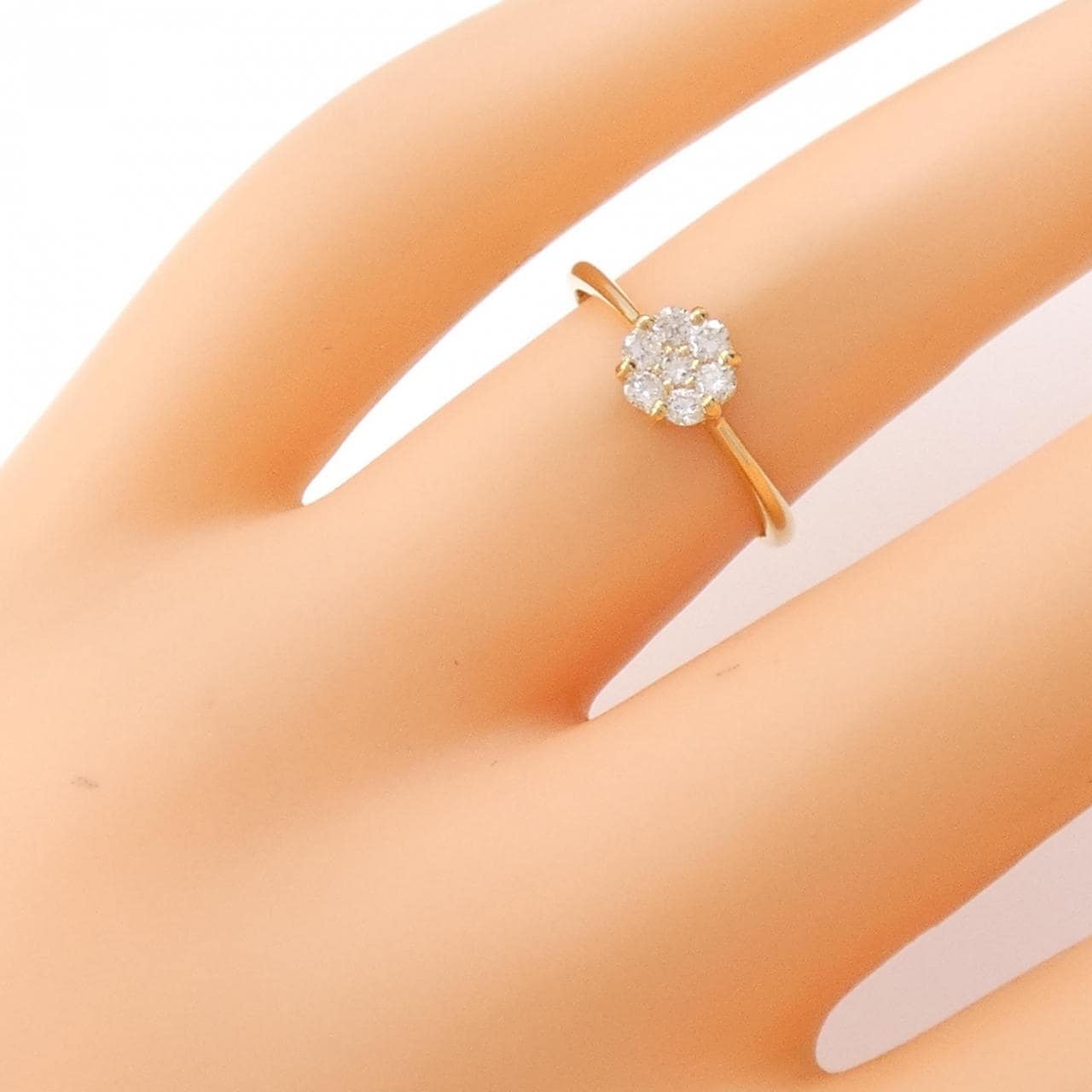 [Remake] K18YG flower Diamond ring 0.20CT