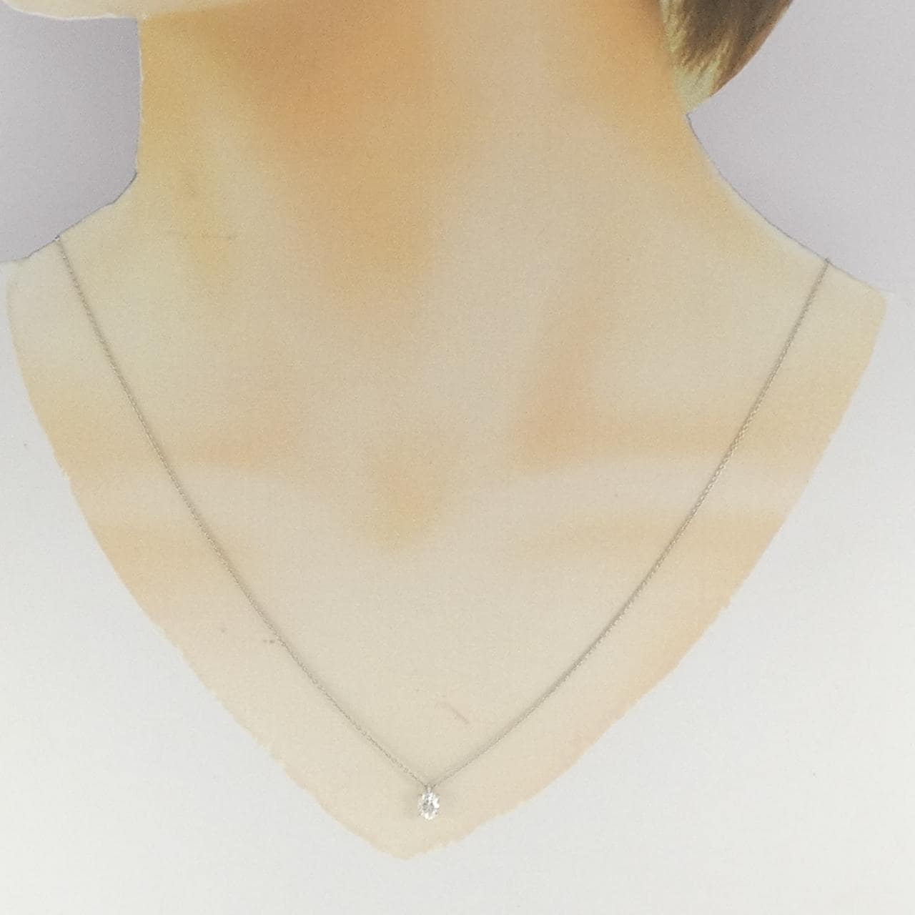 【リメイク】PT900/PT850 ダイヤモンド ネックレス 0.383CT F SI2 オーバルカット