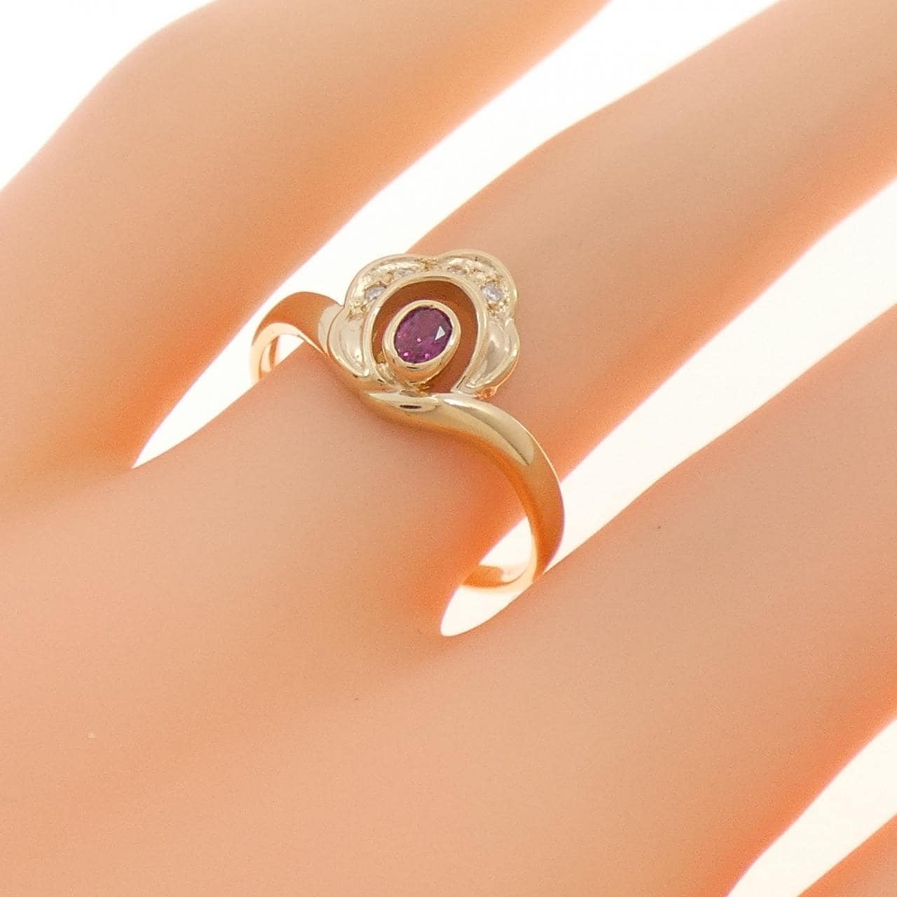 K18YG红宝石戒指0.10CT