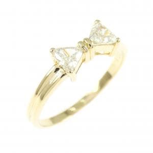 K18YG リボン ダイヤモンド リング 0.33CT