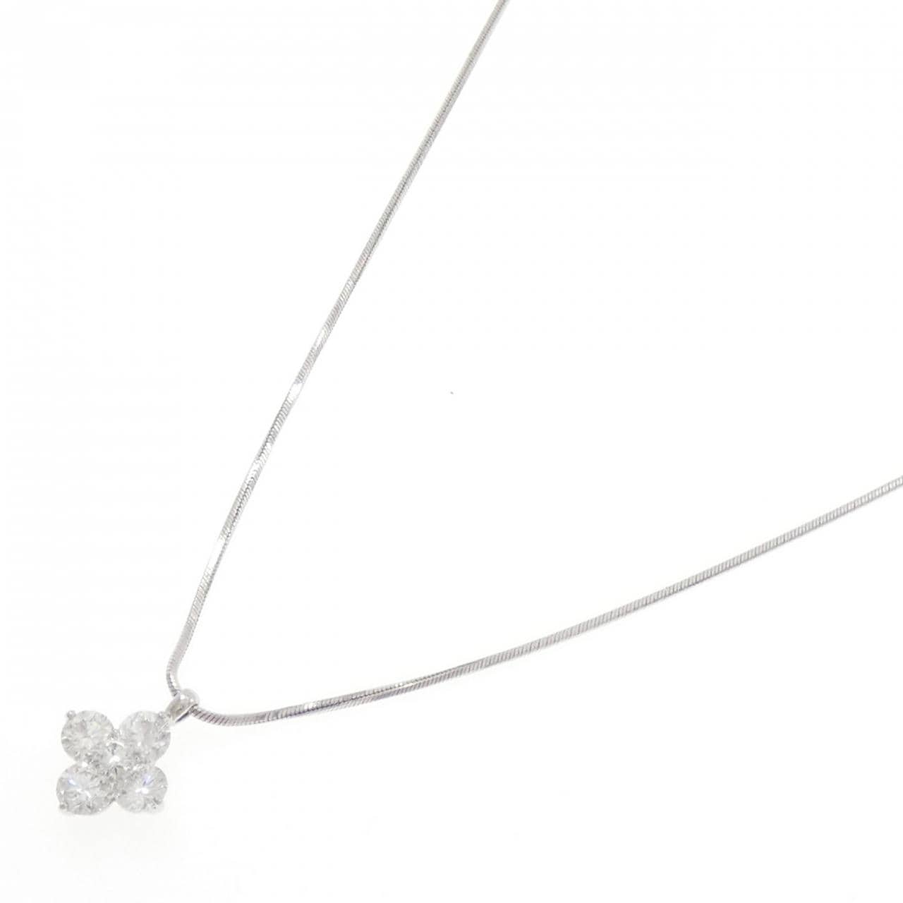 PT900/PT850 フラワー ダイヤモンド ネックレス 1.00CT