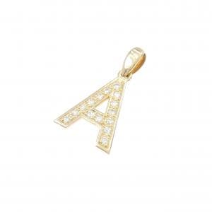 K18YG イニシャルA ダイヤモンド ペンダント 0.25CT