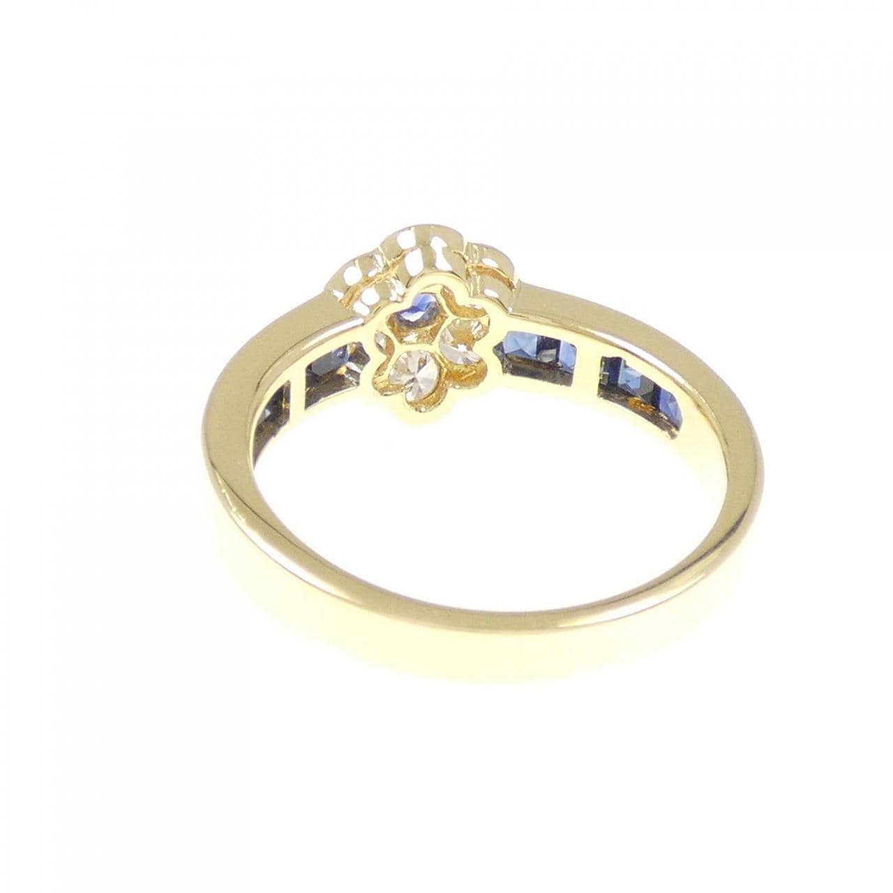 750YG フラワー サファイヤ リング