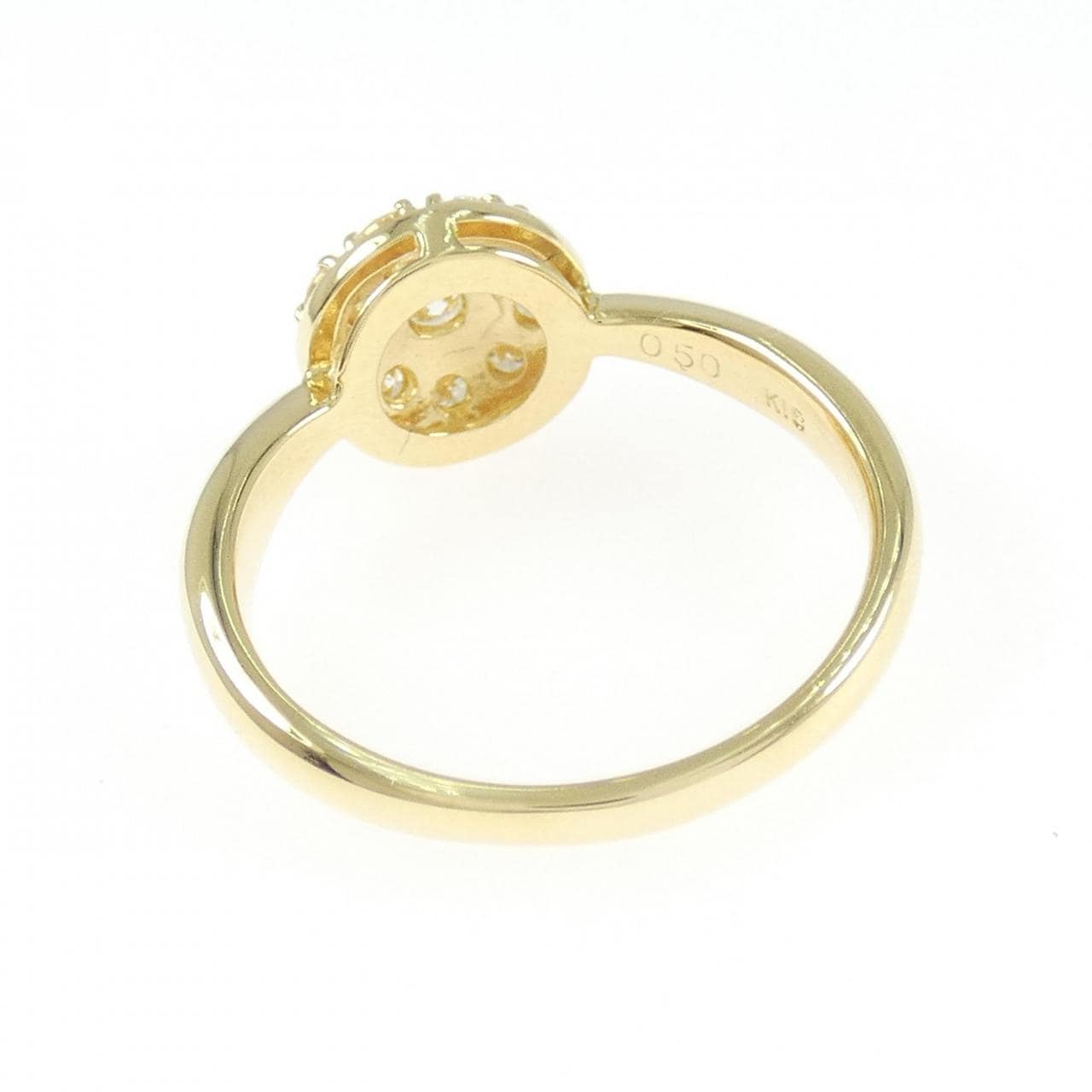 K18YG フラワー ダイヤモンド リング 0.50CT
