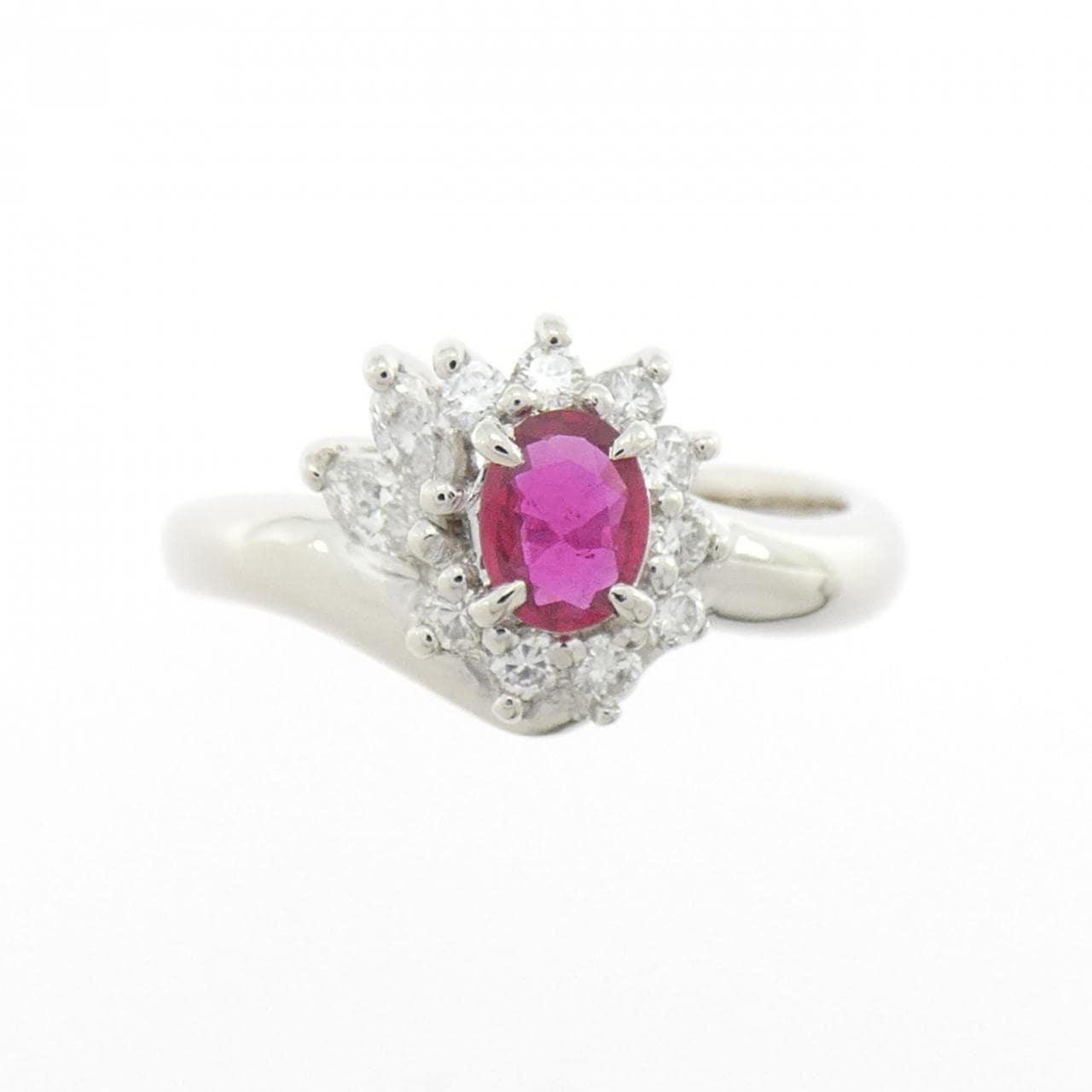 PT900 ルビー リング 0.28CT