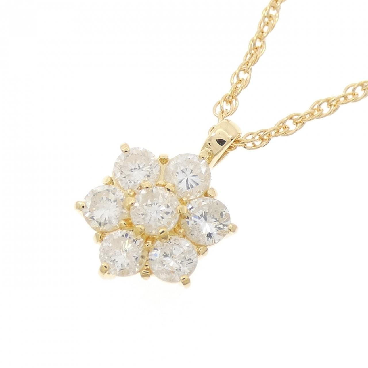 K18YG flower Diamond necklace 1.05CT