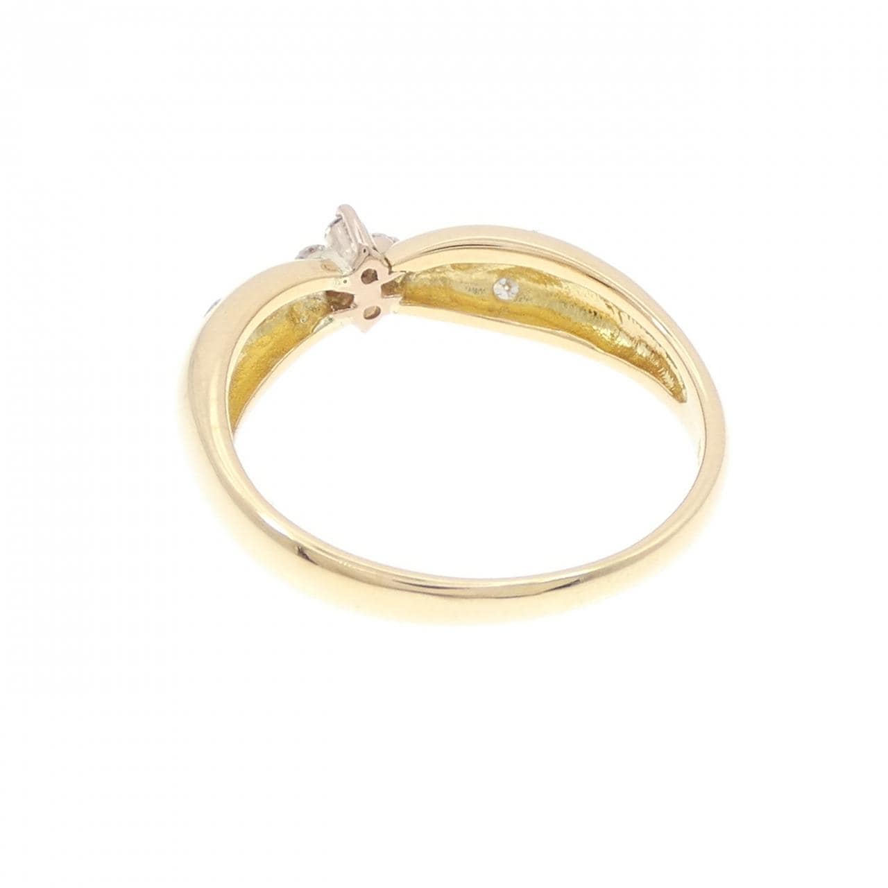 K18YG フラワー ダイヤモンド リング 0.14CT