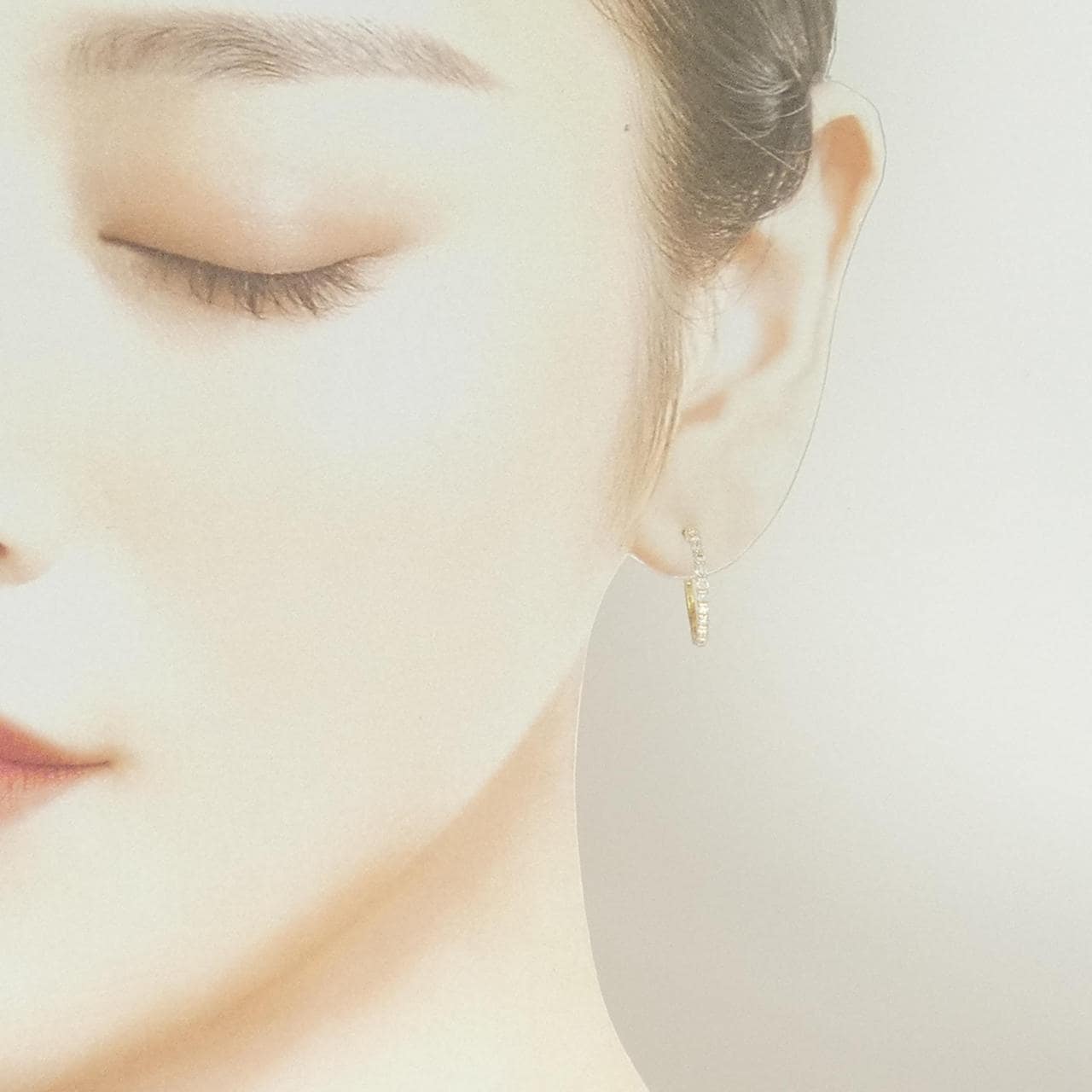 K18YG ダイヤモンド フープ ピアス 0.50CT