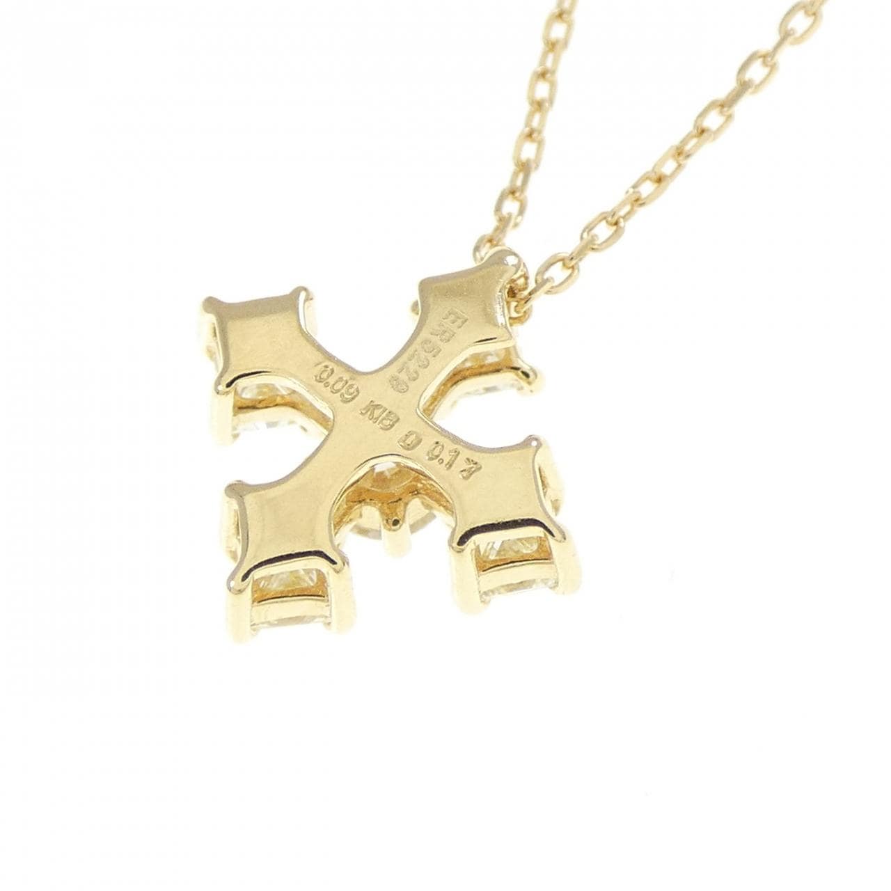 K18YG クロス ダイヤモンド ネックレス 0.26CT