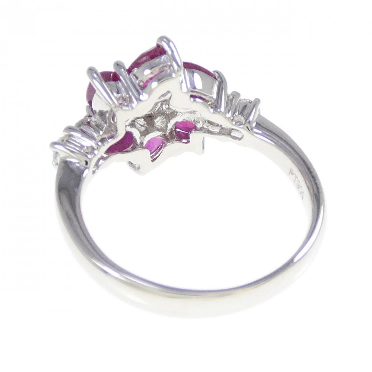 PT900 フラワー ルビー リング 1.95CT