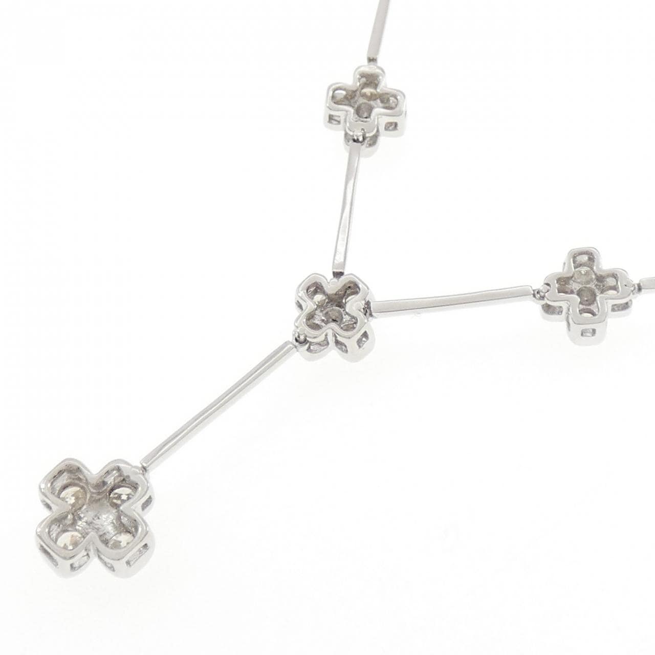 PT850 フラワー ダイヤモンド ネックレス 1.00CT