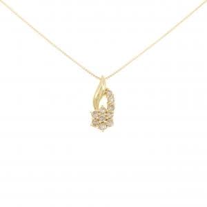 K18YG フラワー ダイヤモンド ネックレス 0.30CT