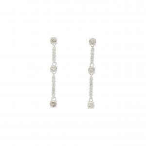 K14WG ダイヤモンド ピアス 0.76CT