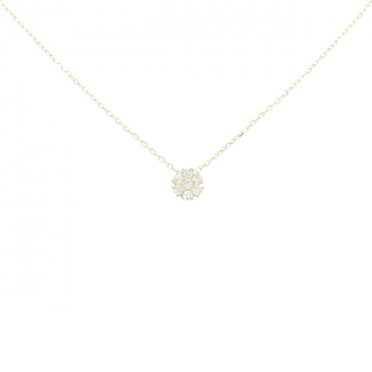 【リメイク】K10YG フラワー ダイヤモンド ネックレス 0.10CT