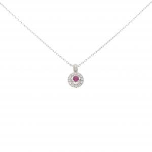 K18WG ルビー ネックレス 0.10CT