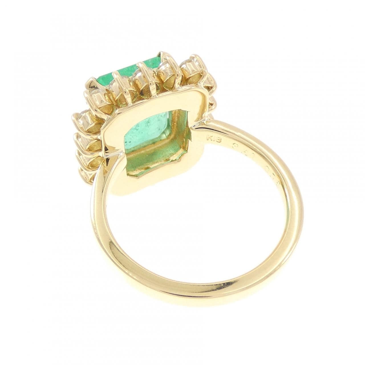 K18YG エメラルド リング 3.41CT