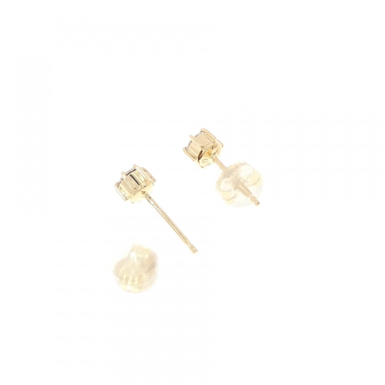 K18YG ソリティア ダイヤモンド ピアス 0.46CT