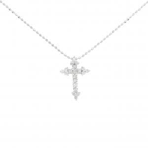 K18WG クロス ダイヤモンド ネックレス 0.16CT