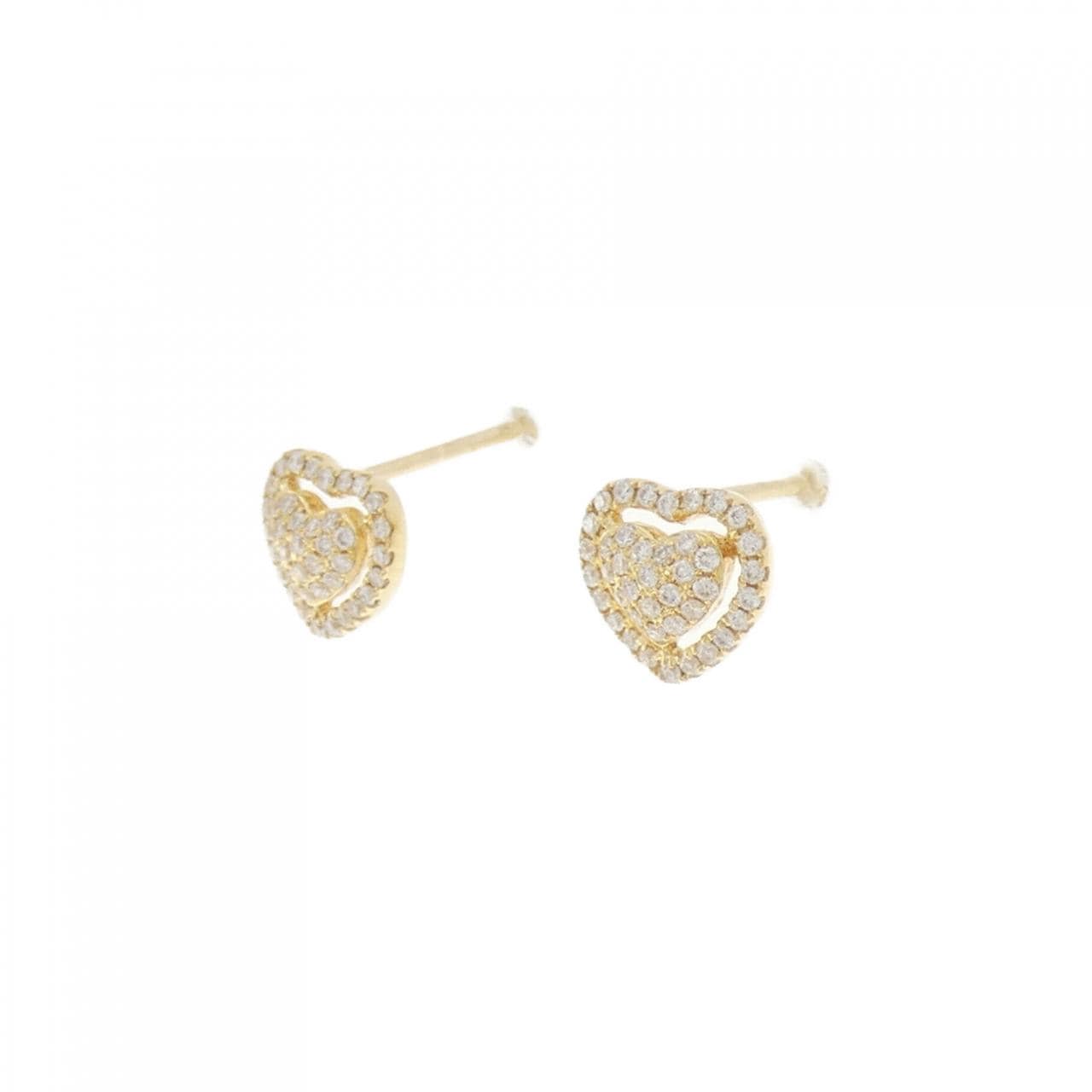 K18YG 心形钻石耳环 0.22CT