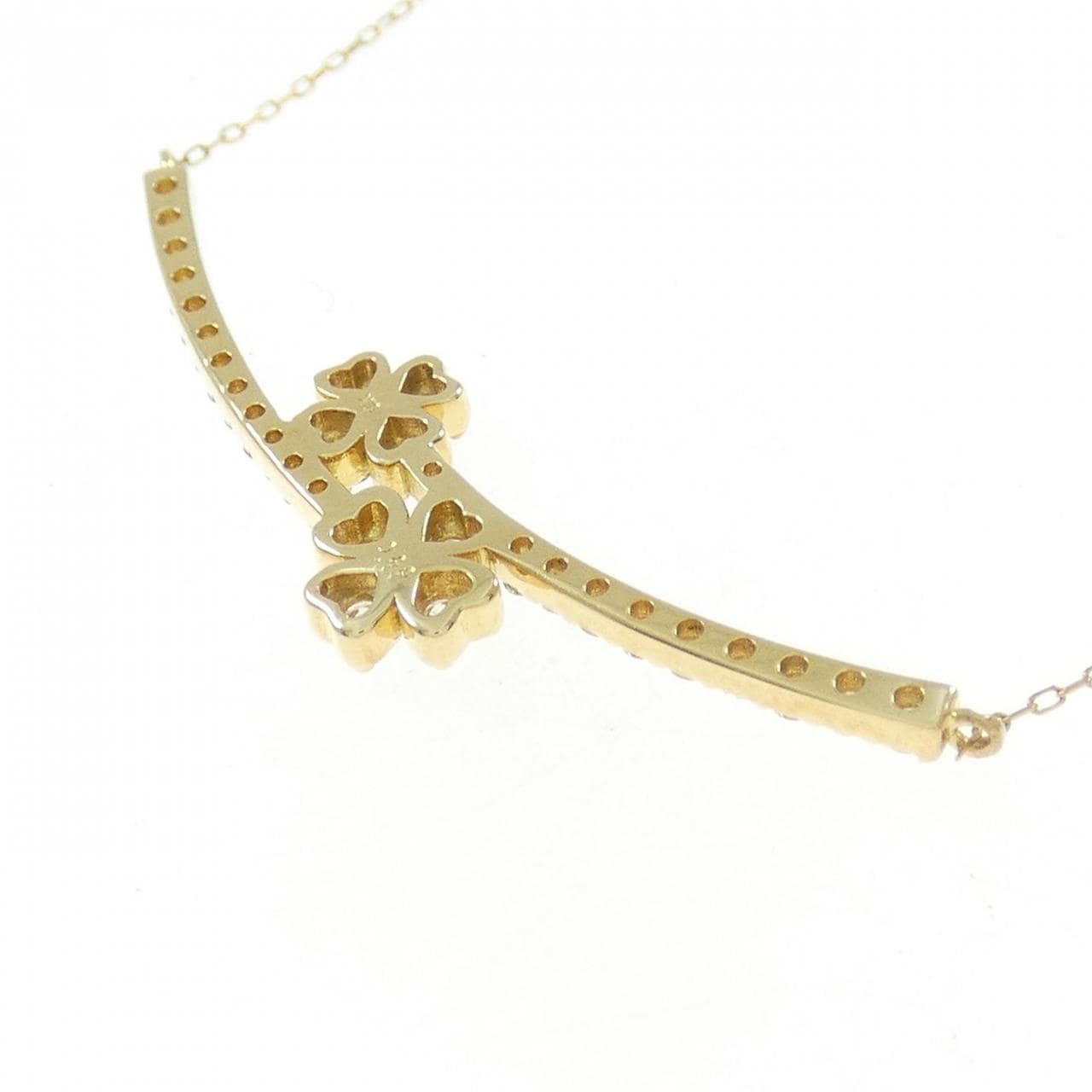 【新品】K18YG フラワー ダイヤモンド ネックレス 0.43CT